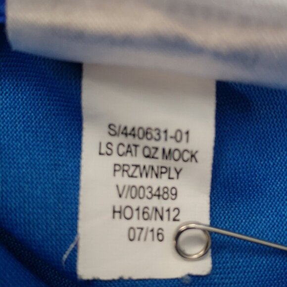 Old Navy Active Men's Size XL Blue & Black Pattern Go Dry Long Sleeve Polo - Picture 7 of 10